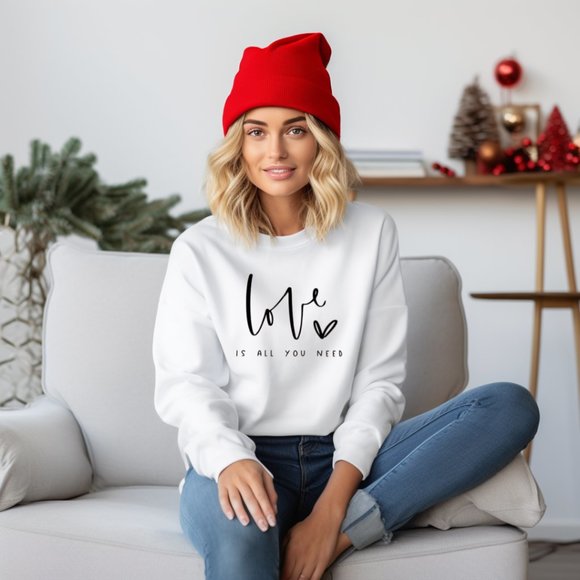 Love Is All You Need Sweat, Valentine Hood, Valentine's Day Sweat, Love Sweatshi - Picture 2 of 4